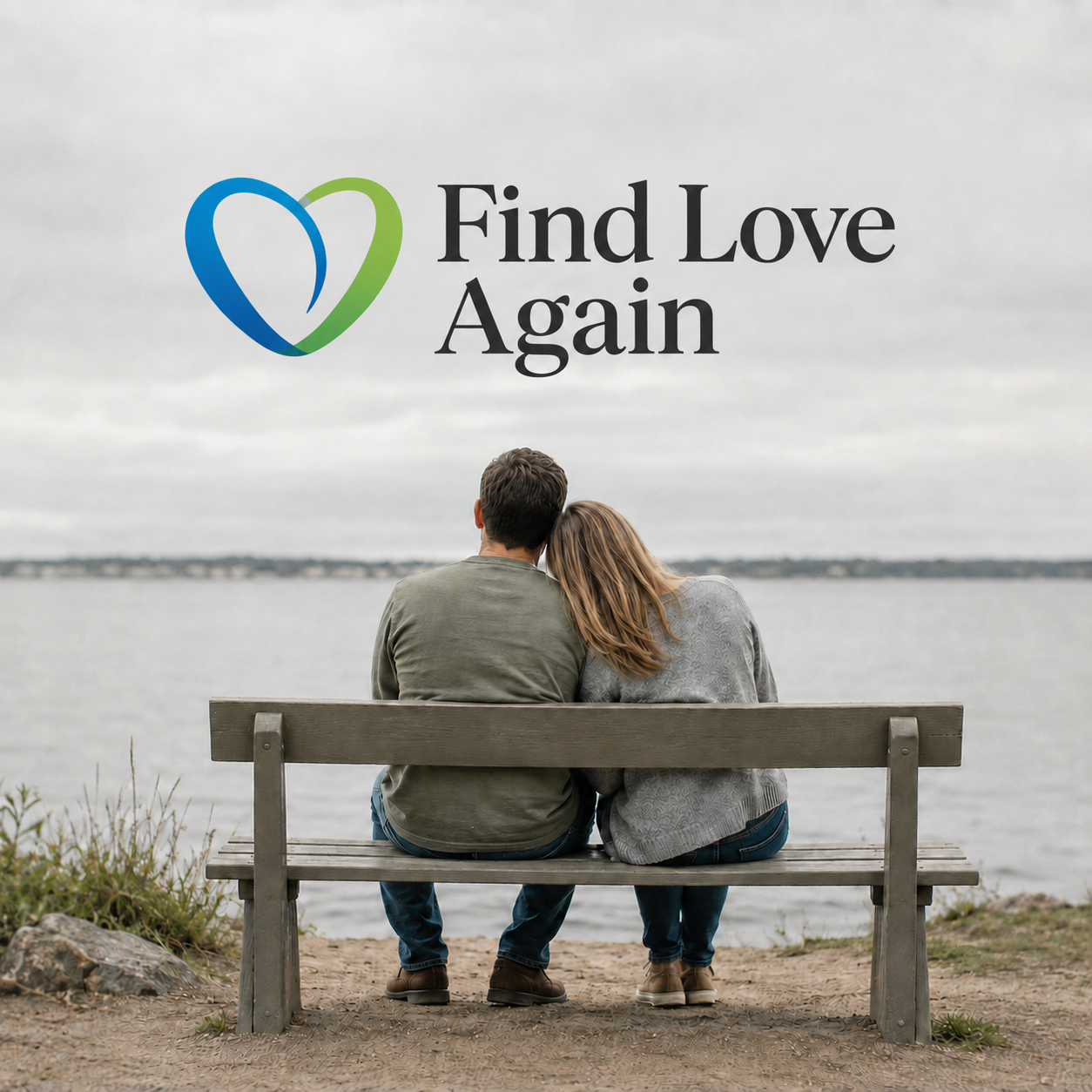 Couple sitting together by the water representing hope and relationship reconnection